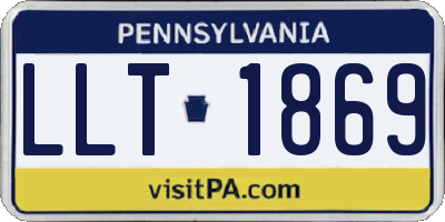 PA license plate LLT1869
