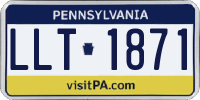 PA license plate LLT1871