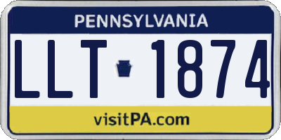 PA license plate LLT1874