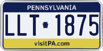 PA license plate LLT1875