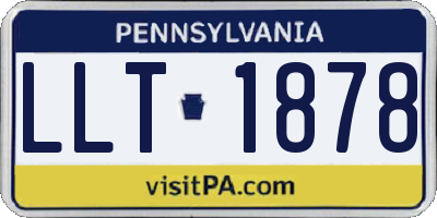 PA license plate LLT1878