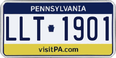 PA license plate LLT1901