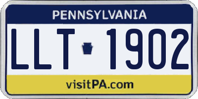 PA license plate LLT1902