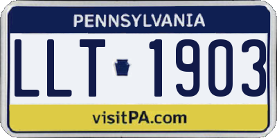 PA license plate LLT1903
