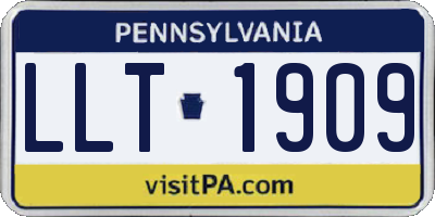 PA license plate LLT1909