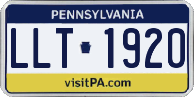 PA license plate LLT1920