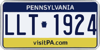 PA license plate LLT1924