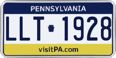 PA license plate LLT1928