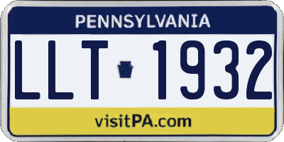 PA license plate LLT1932