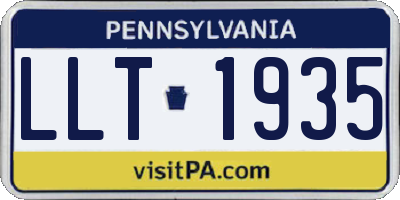 PA license plate LLT1935