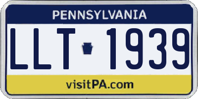 PA license plate LLT1939