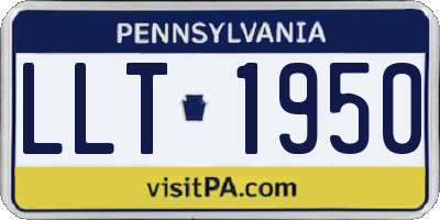 PA license plate LLT1950