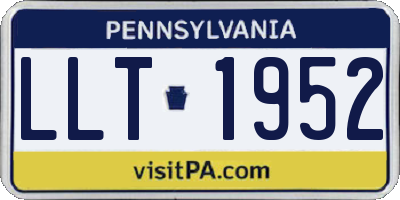 PA license plate LLT1952