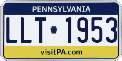 PA license plate LLT1953