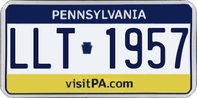 PA license plate LLT1957