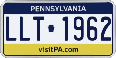 PA license plate LLT1962