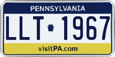 PA license plate LLT1967