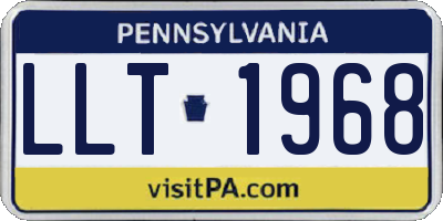 PA license plate LLT1968