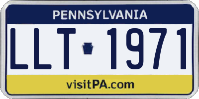 PA license plate LLT1971