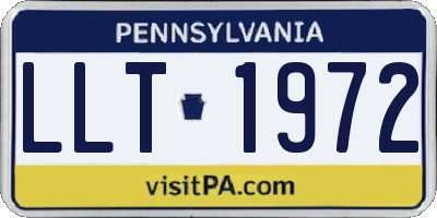 PA license plate LLT1972