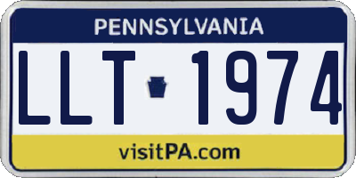 PA license plate LLT1974