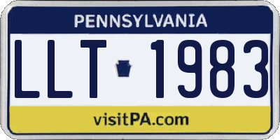 PA license plate LLT1983