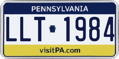 PA license plate LLT1984