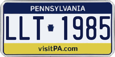 PA license plate LLT1985