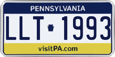 PA license plate LLT1993
