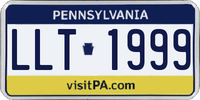 PA license plate LLT1999