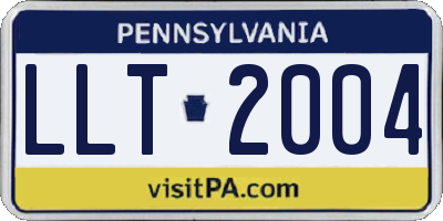 PA license plate LLT2004