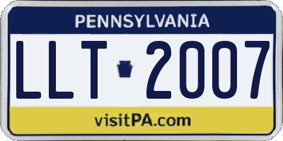 PA license plate LLT2007