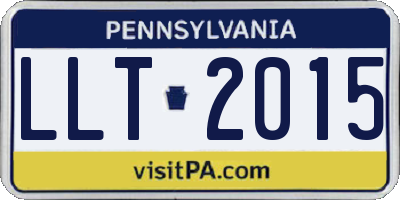 PA license plate LLT2015