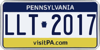PA license plate LLT2017