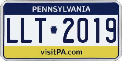 PA license plate LLT2019
