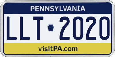 PA license plate LLT2020