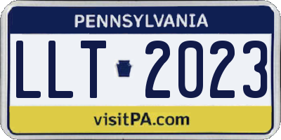 PA license plate LLT2023