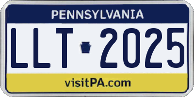 PA license plate LLT2025