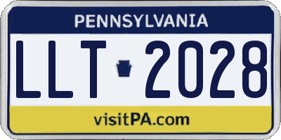 PA license plate LLT2028