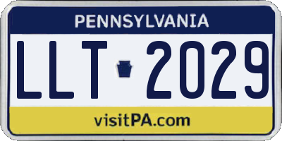 PA license plate LLT2029