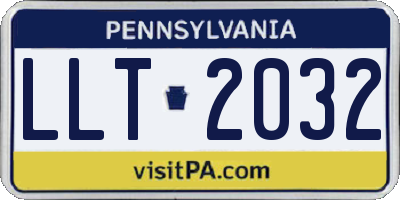 PA license plate LLT2032
