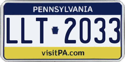 PA license plate LLT2033
