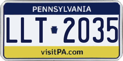 PA license plate LLT2035