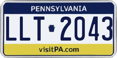 PA license plate LLT2043