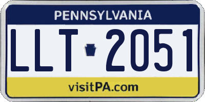 PA license plate LLT2051
