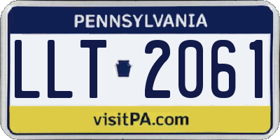 PA license plate LLT2061