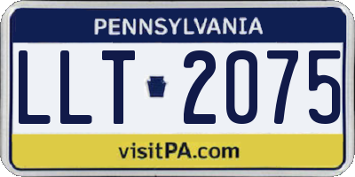 PA license plate LLT2075