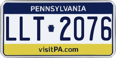 PA license plate LLT2076