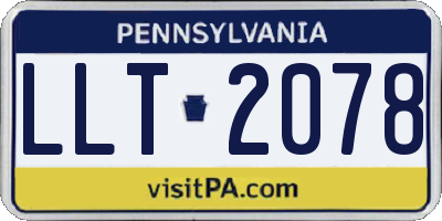 PA license plate LLT2078