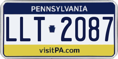 PA license plate LLT2087